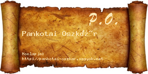 Pankotai Oszkár névjegykártya